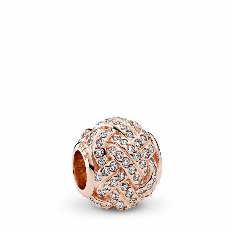 Pandora Australia Rose™ Sparkling Love Knot Charm | AUXTMS319